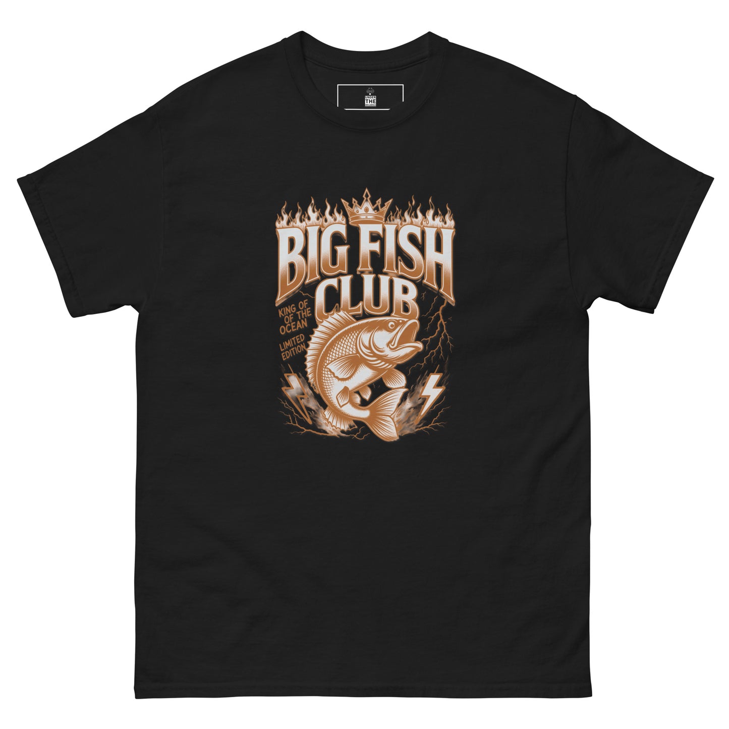 Big Fish Club graphic tee in black – front view