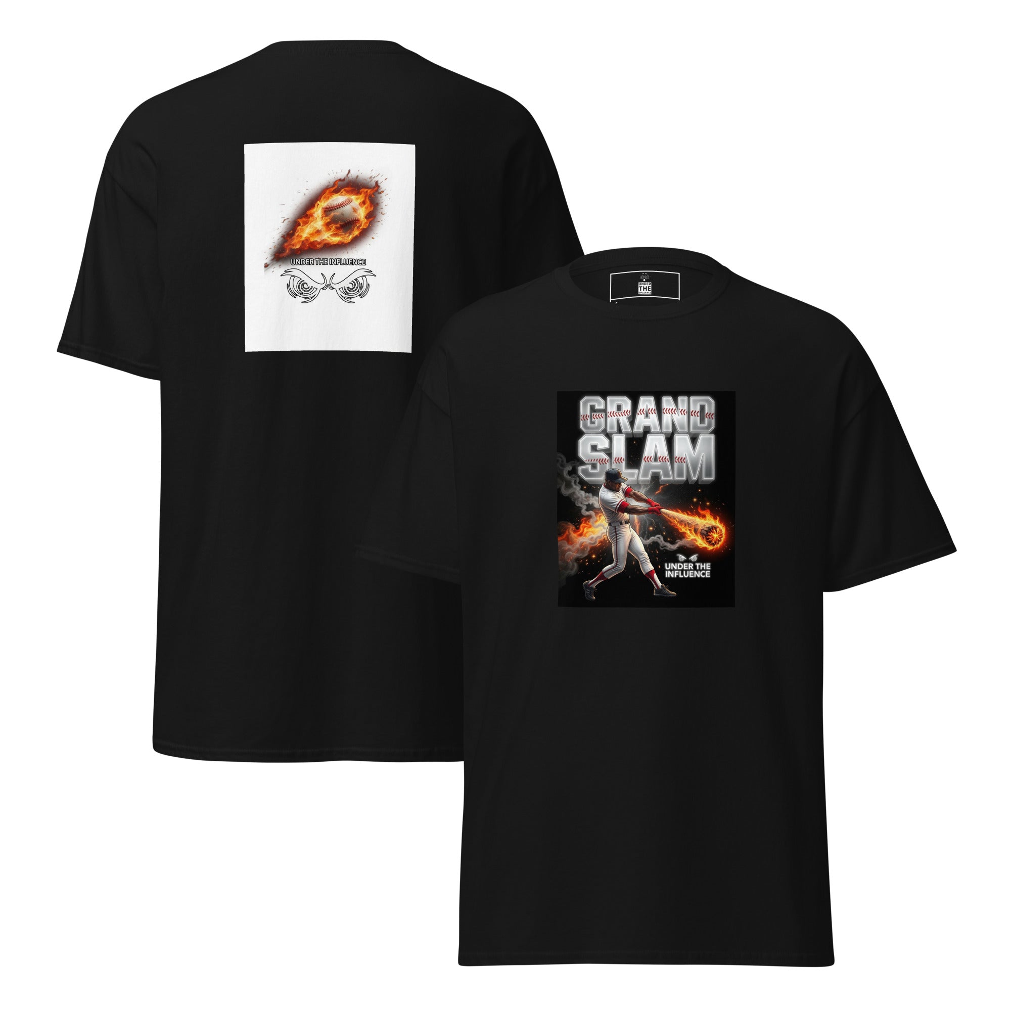Baseball Grand Slam to Space graphic tee - Black front and back