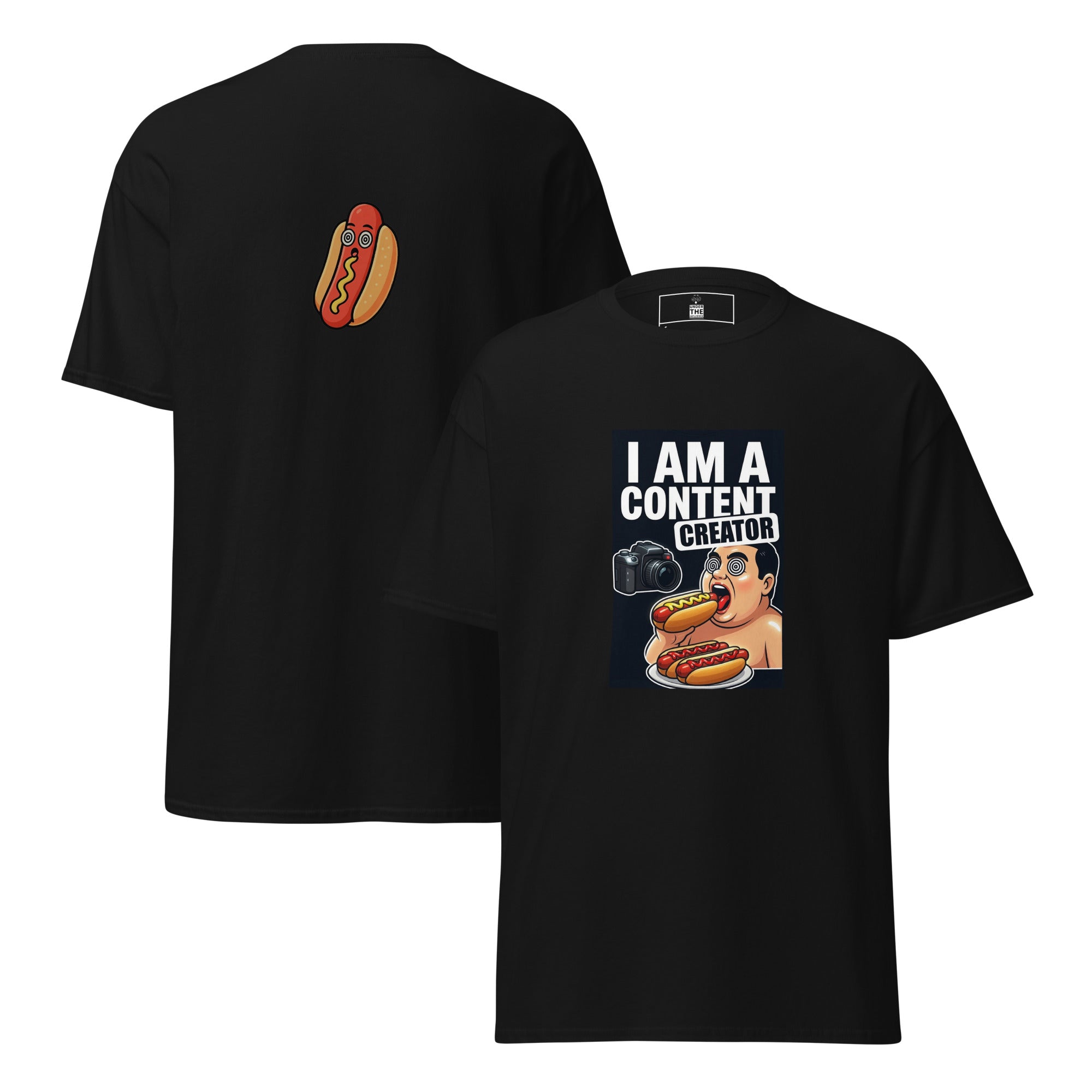 I Am a Content Creator unisex tee - Black front and back