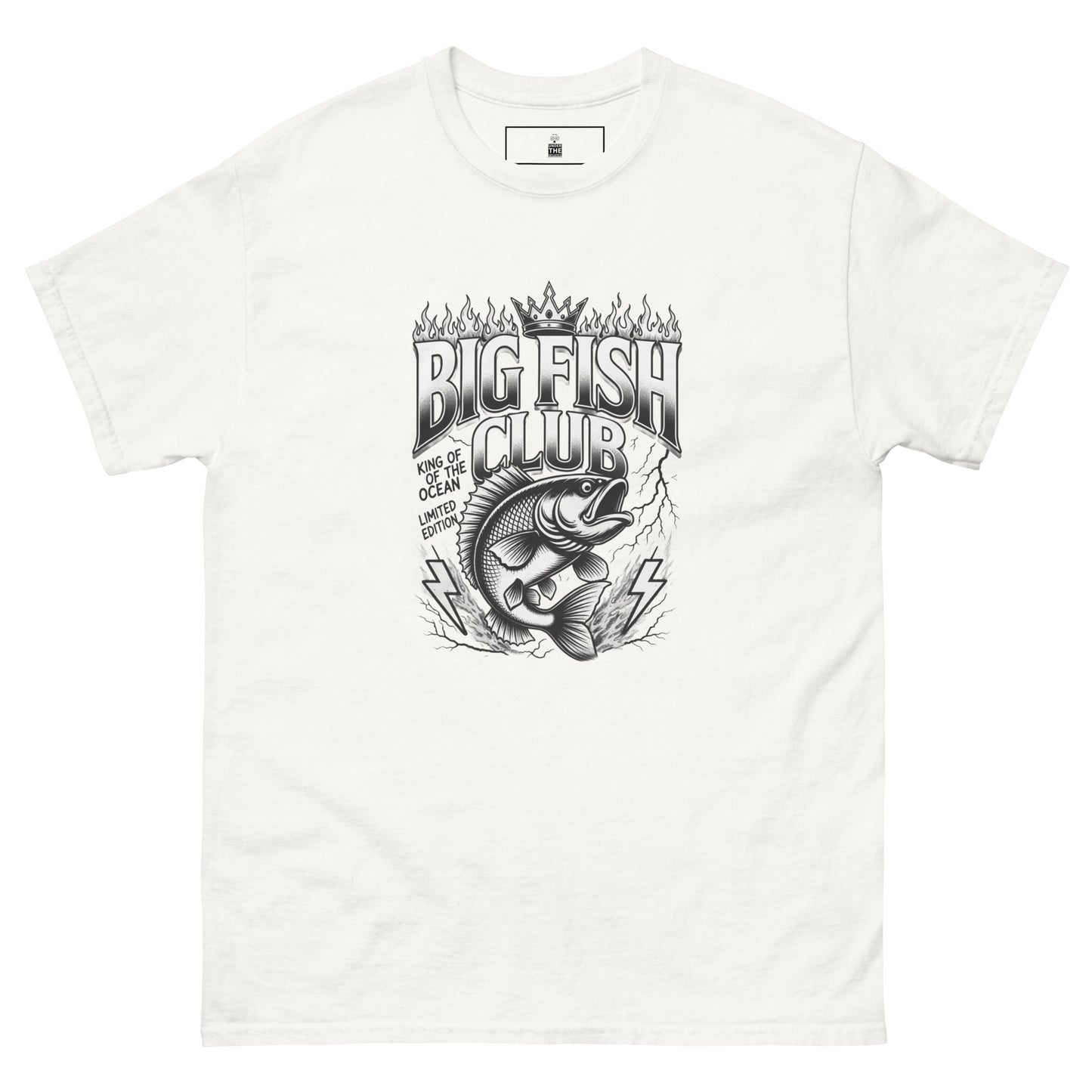 Big Fish Club graphic tee in white – front view